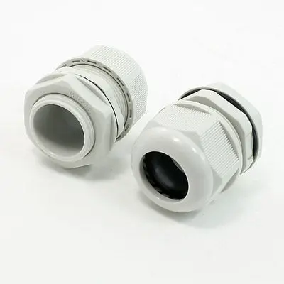 M32X1.5 Type Graywhite Hard Plastic Waterproof Cable Gland Connector Head Pair