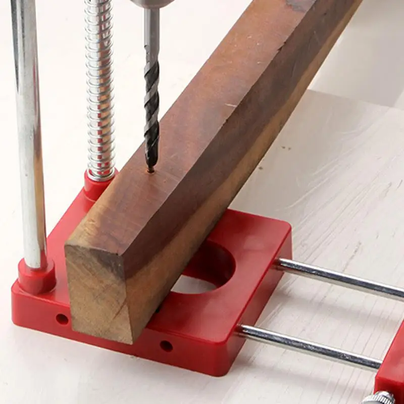 Woodworking Drill Locator Drilling Jig Punch Locator Holder Drill Guide Fixture with Scale Precise Positioner Woodworking Tool