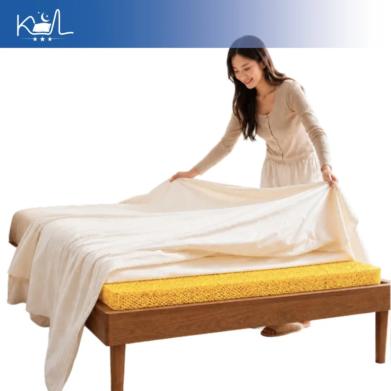 4D Air Fiber POE Mattress Topper, Breathable Washable Modular Sleeping Pad for Student Dorm Tatami, Portable