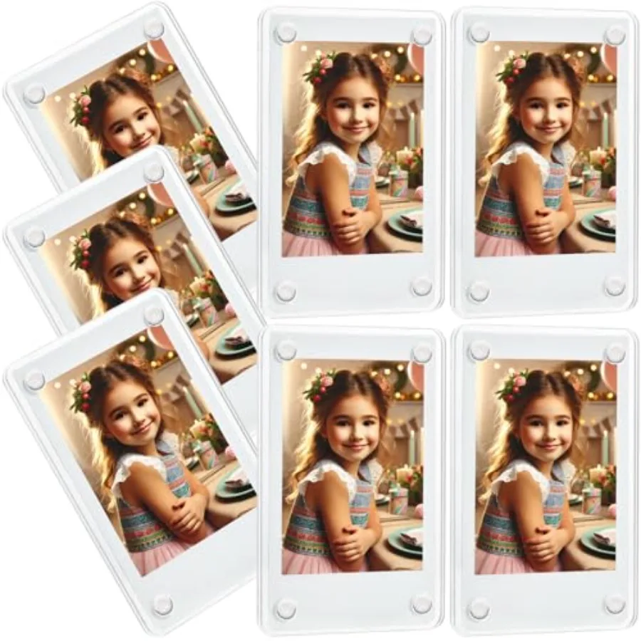 Marcos Magnéticos Polaroid para Refrigerador, Marco Magnético Acrílico para Fotos, Mini Marcos para Fotos, Imán Transparente para Fotos Instax