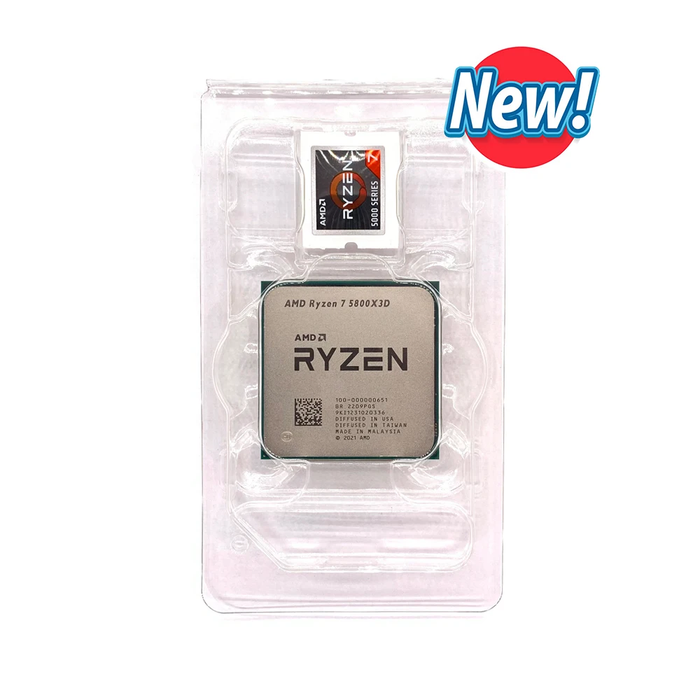 AMD Ryzen 7 5800X3D R7 5800X3D 3.4 GHz 8-Core 16-Thread CPU Processor 7NM L3=96M 100-000000651 Socket AM4 New but without fan