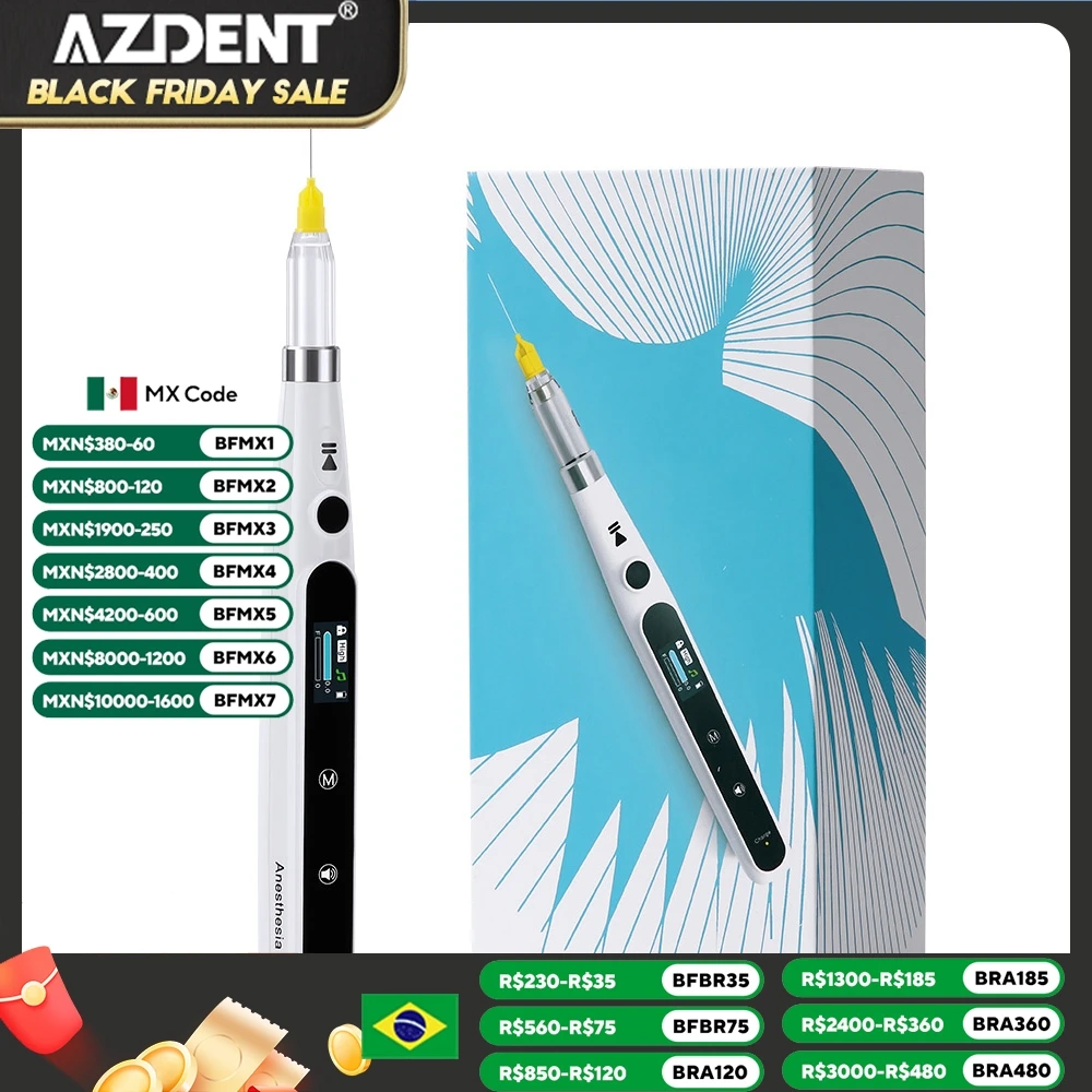 AZDENT Dental Oral Anesthesia Injector Portable Painless Wireless Local Anesthesia with Operable LCD Display Dental Instruments