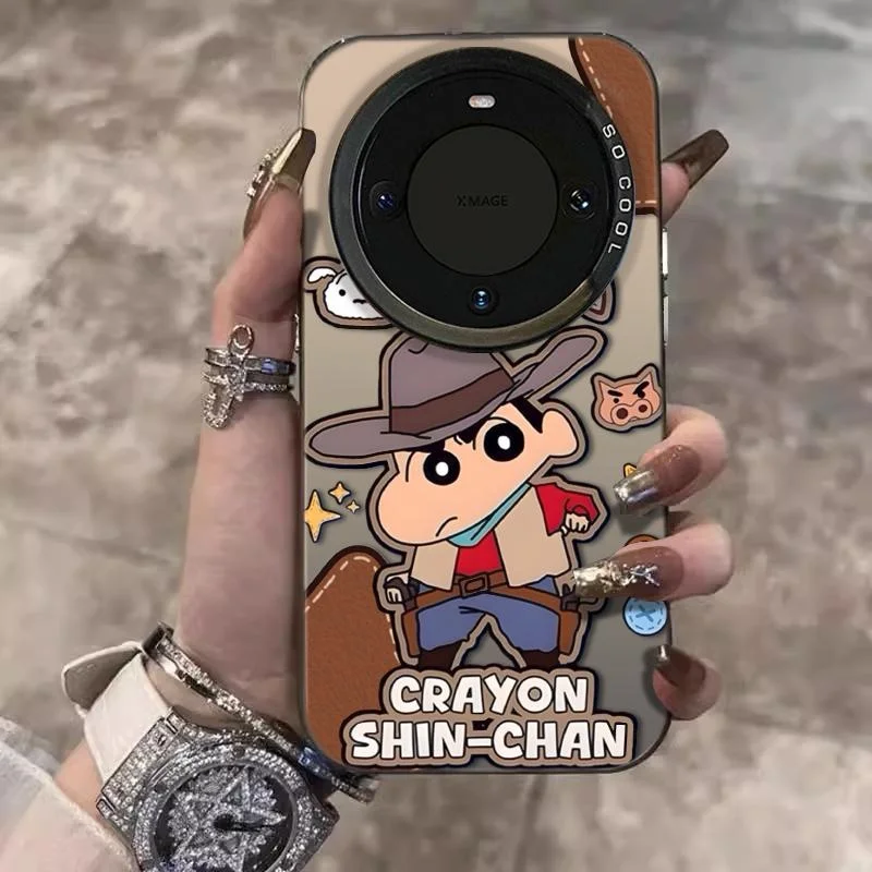 Süße Crayon Shin-chan Cowboy Handyhülle für OPPO Find X8 Pro für vivo X200 für Huawei für iPhone 17 16 Pro Max Shinchan Cover