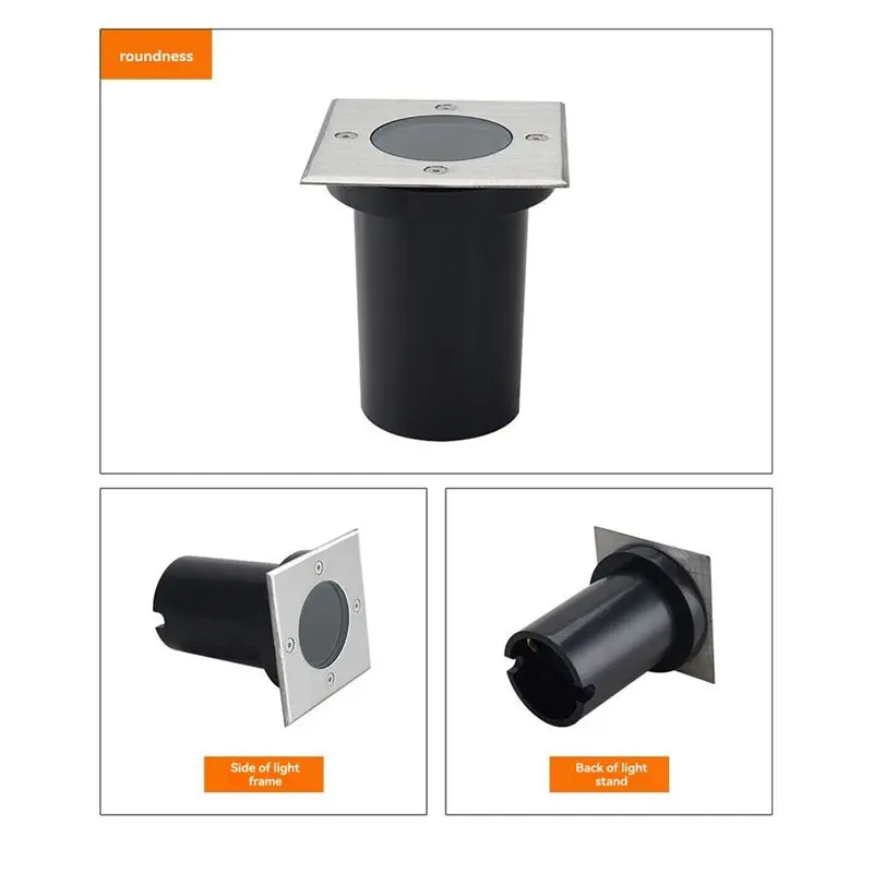 Carcasa para Lámpara Subterránea N84R GU10, Lámpara de Suelo para Exteriores, Foco de Jardín para Bombilla GU10