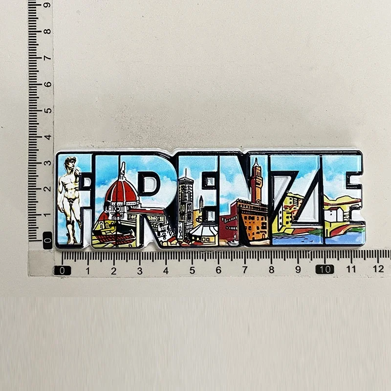 Italy Florence Travel Souvenir Creative Alphabet 3D Decoration3dHand-painted Fridge Magnets Gift