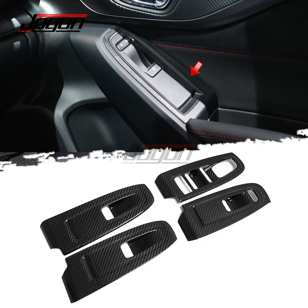 For Subaru WRX S4 STI VB 2022 2023 2024 Car Side Door Window Lift Switch Button Panel Cover Carbon Fiber Interior Accessories