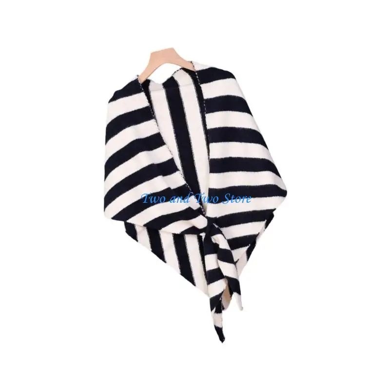 Hx6f Stripd e Solid Wool Sciarpa invernale Mashi