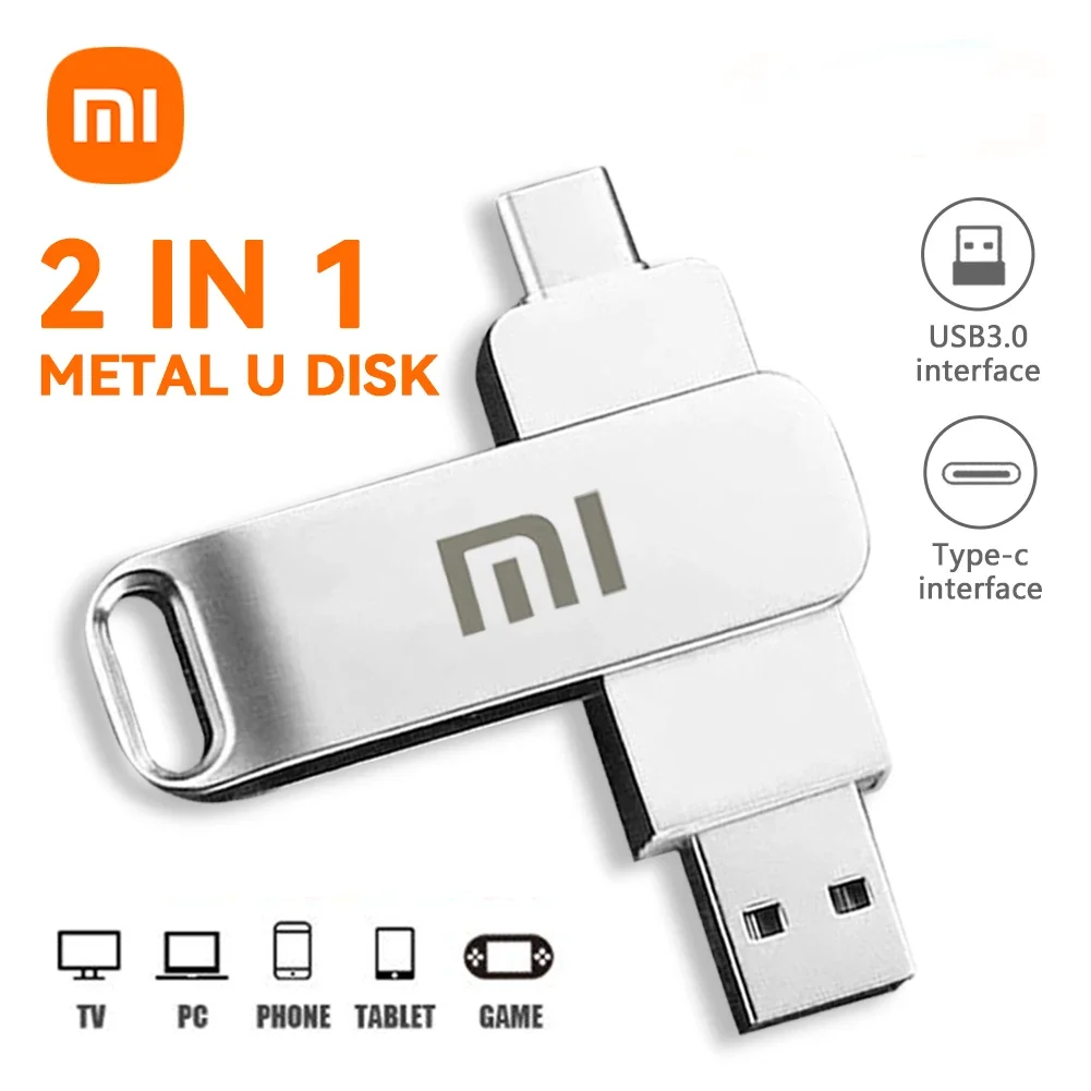 高速USB3.0フラッシュドライブ,Xiaomi-2T 1t,デュアルインターフェース,メタルフラッシュ,16 3.0