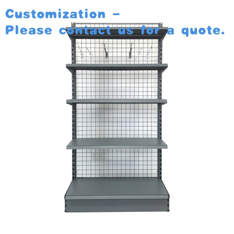 custom.Wall Mesh Gondola Retail Store Grid Backboard Single Sided Shelf with Net Backboard