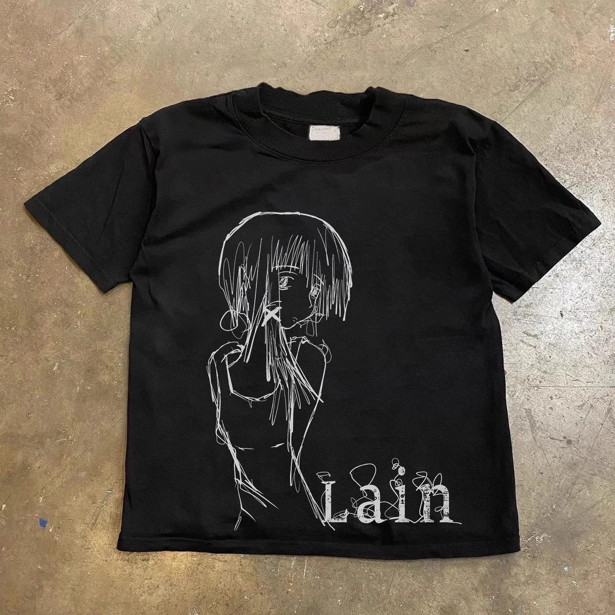 Serial Experiments Lain T‑Shirt Fashion Cartoon Lain Graphic T Shir Merch Women Men High Quality Cotton Short Sleeve Tee Tops