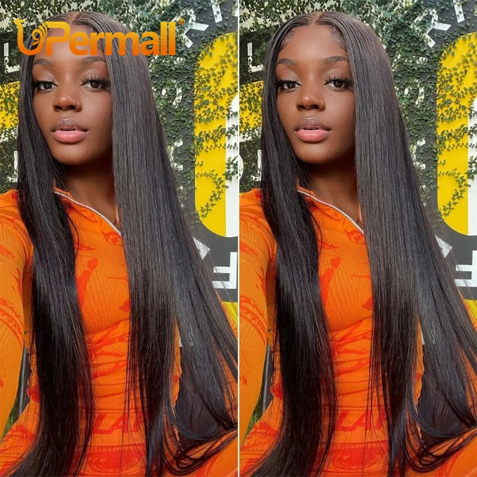 

Upermall13x1 T Part Transparent Lace Front Human Hair Wigs For Black Women Straight 30 Inch Long Brazilian Remy 4x4 Closure Wig