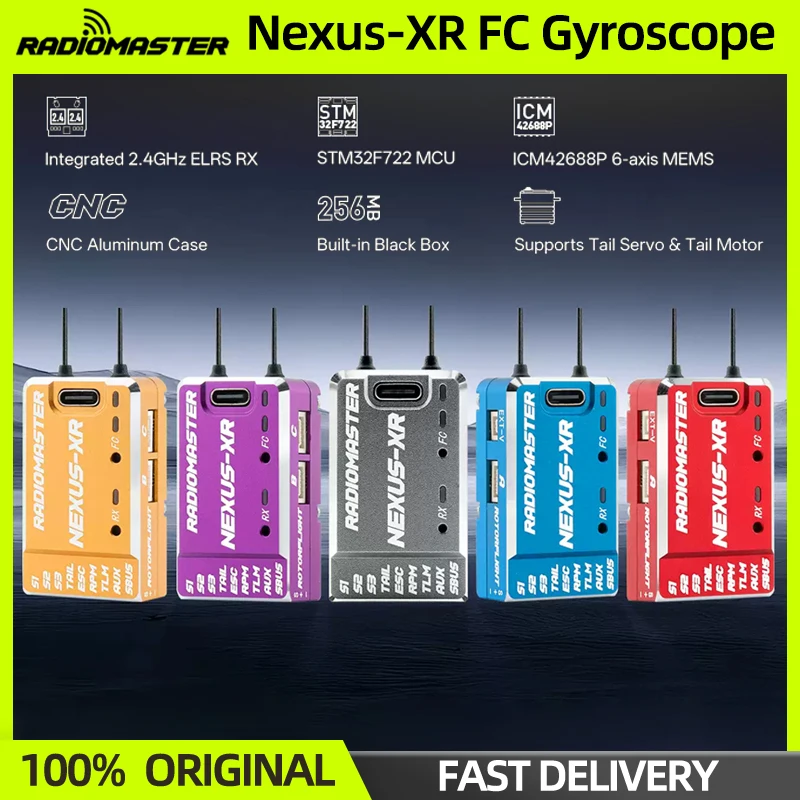 Radiomaster NEXUS-XR controlador de vuelo de helicóptero giroscopio ICM42688P incorporado Dual ELRS RX para FPV RC helicóptero ala fija