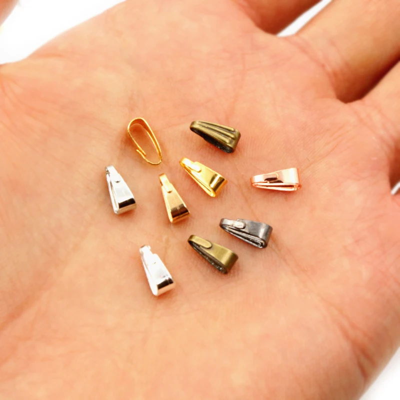 9*4mm 100pcs Bronze/Gold/Silver Plated Multi-colors Pendant Necklace Buckle Clasp Connectors DIY Jewelry Findings Accessories