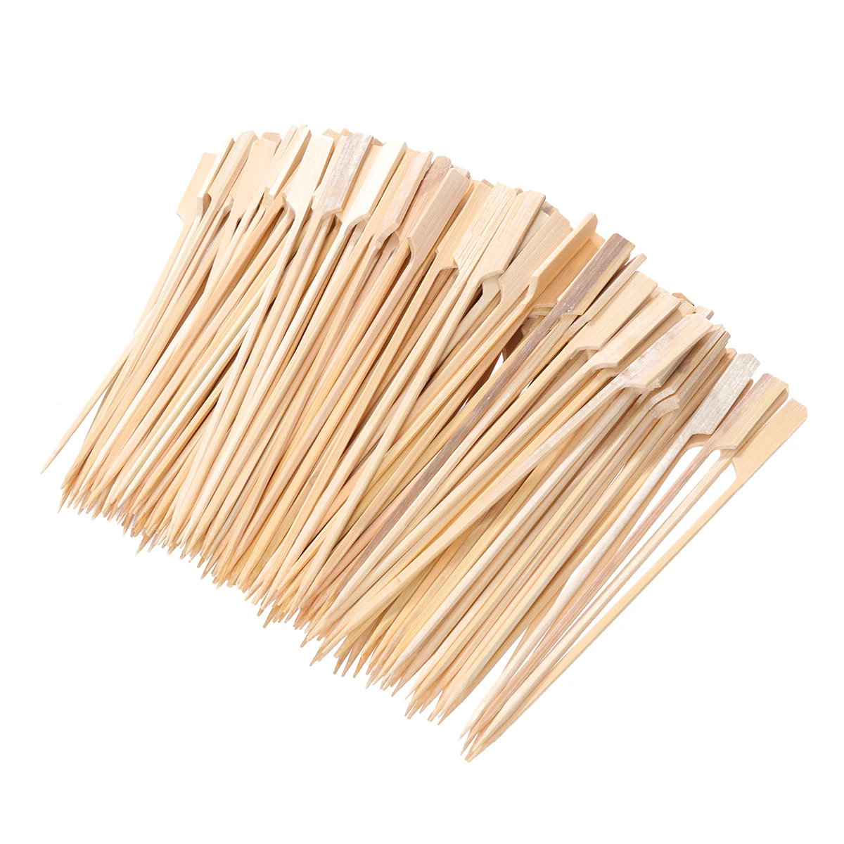 

200pcs Bamboo Paddle Pick Smooth Body For Fruit Bbq Desserts Sandwich Wedges Cocktail Garnishes Bamboo Skewers Wooden Skewers