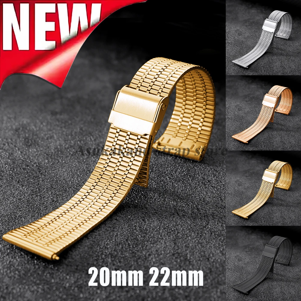 Edelstahl-Uhrenarmband 20 mm 22 mm für Samsung Galaxy Watch 8/7/6/5 Metallarmband Schnellverschluss Universal Herrenarmband Gürtel