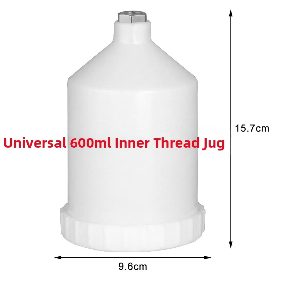 125/250/600ml Spray Paint Cup Universal Fit Plastic Gravity Feed Spray Cup Threaded Connector Paint Sprayer Pot