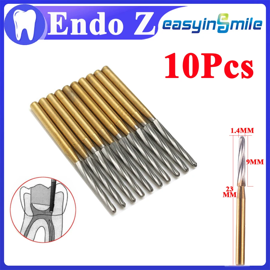 10 PCS Dental Endo-Z Files Carbide Burs Tungsten Bone Cutters Endo Drills Tooth Treatment Instrument