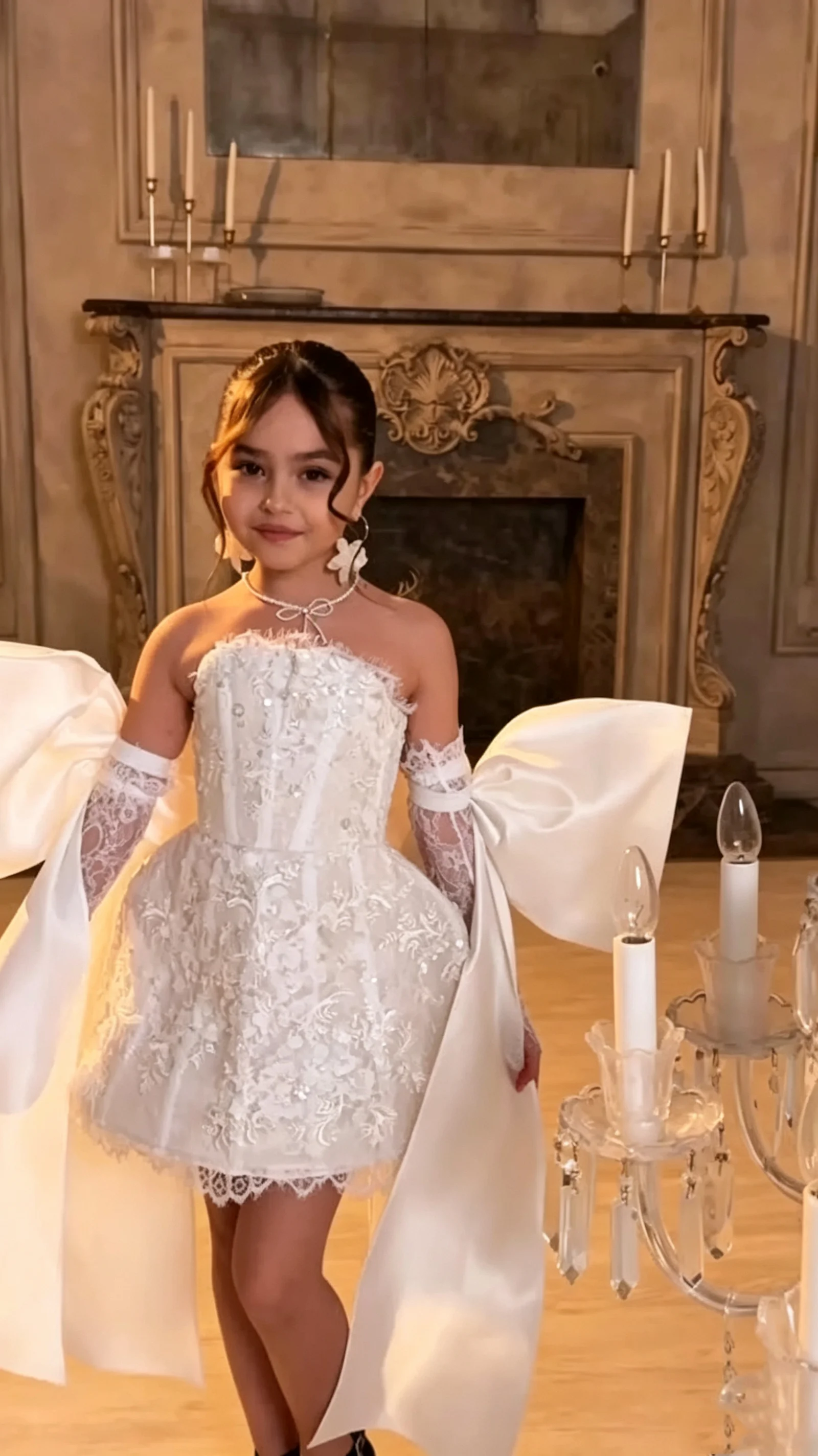 Luxury Lace Flower Girl Dress For Wedding Backless Princess Evening Banquet First Communion Formal Occasion Ball Gown Customized