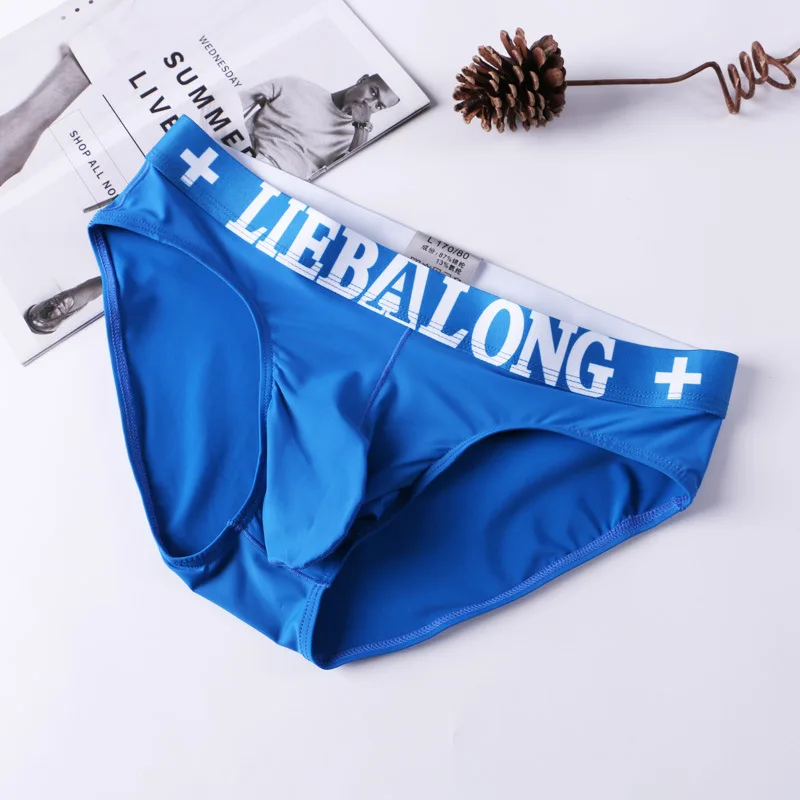 Men U Convex Pouch Tight Briefs Ice Silk Underpants Bulge Panties Sexy Mid Rise Bottom Underwear Breathable Lingerie Shorts Pant