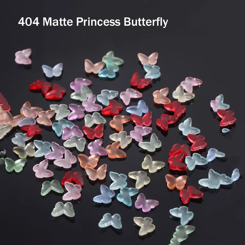 -Princesa mariposa- Hada uñas cristales de resina nobuck mate translúcido rojo azul acrílico diamante manicura punta UV chucher 404