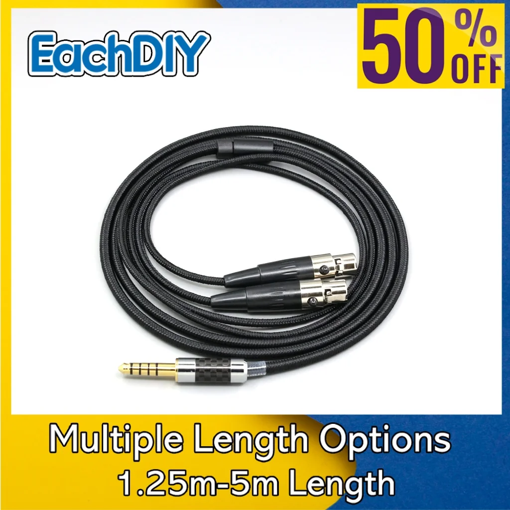 

6.5mm XLR 4.4mm Super Soft Headphone Nylon OFC Cable For Audeze LCD-3 LCD-2 LCD-X LCD-XC LCD-4z LCD-MX4 LCD-GX Headset LN007556