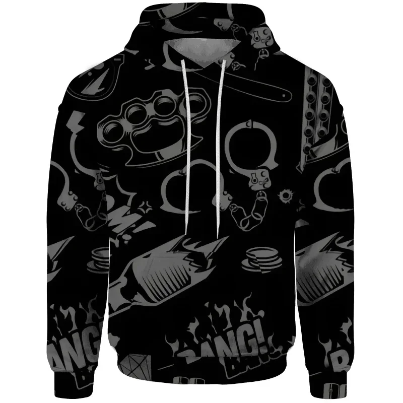 New Cartoon Elements Hoodies Hip-hop Autumn Winter Men Hoodie Pullover 3D Printing Comic Graffiti Sweatshirt Fashion Mens Hoody