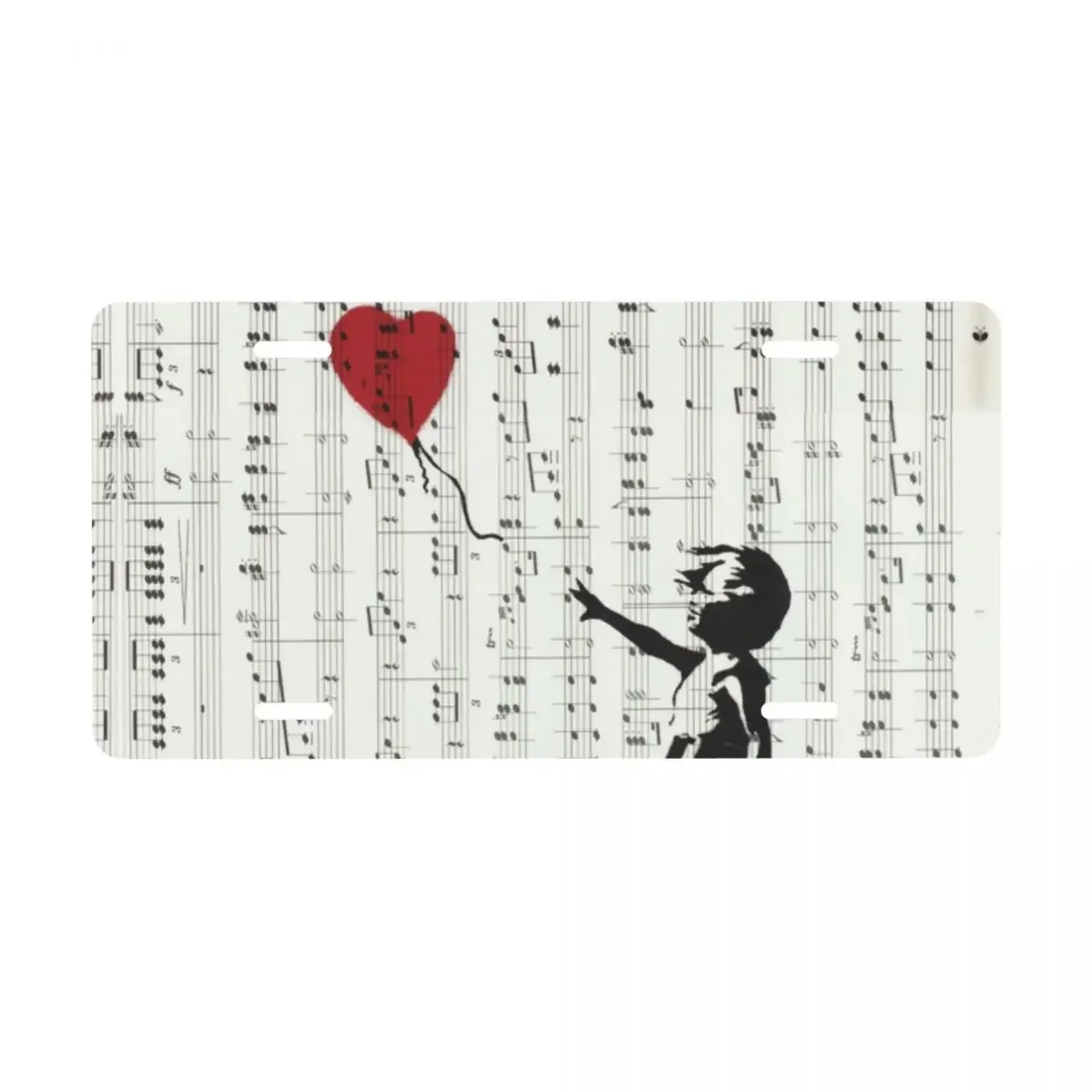 Customized Girl Heart Balloon License Plate Cover Banksy Art Graffiti Decoration Vanity Tag Aluminum Metal License Plate Sign