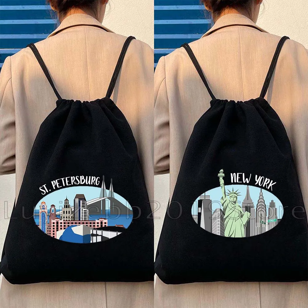 

Чикаго Париж Милан Нью-Йорк Москва Лос-Анджелес Тадхаahal Сан-Франциско Холщовая сумка на шнурке Футбольный рюкзак Сумка-рюкзак