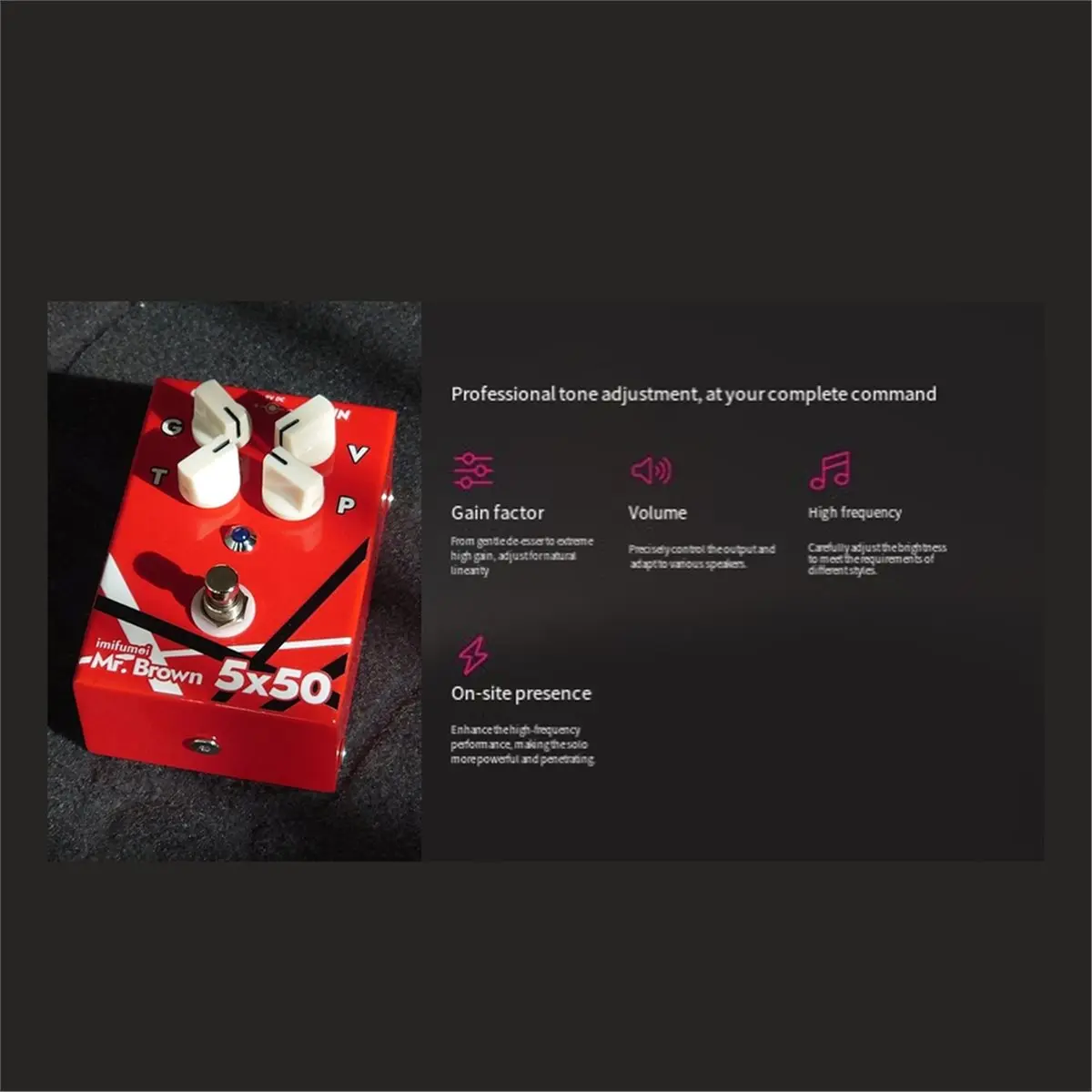 

Педаль эффектов для электрогитары A61P Mr.Brown 5X50 High Gain 5150 EVH Distortion, замена для Brown Sound Van Halen