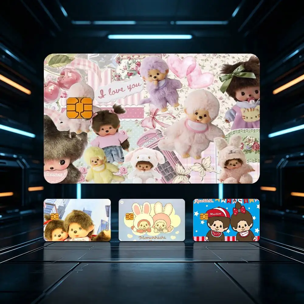 

Cute M-monchhichi-es HD Waterproof Card Skins Protective Stickers for Credit Bank Game Cards