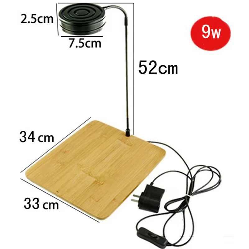 3W 5W 7W 9W Full Spectrum Gooseneck Aquarium Lighting Fish Tank Light With Bamboo Board for Potted Plants, Succulent, Landscape