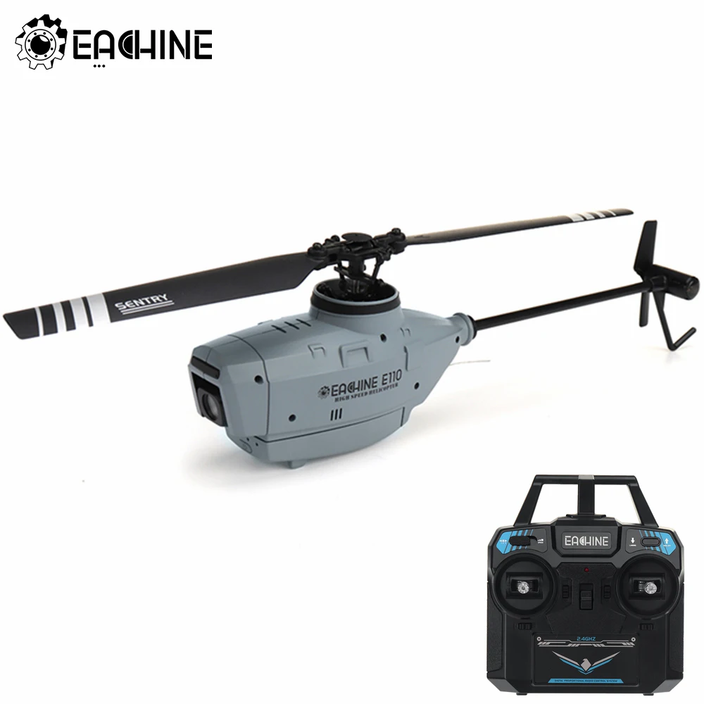 

Eachine E110 RC Helicopter 2.4G 6-Axis Gyro 720P HD Camera Optical Flow Localization Flybarless Scale RC Drone Helicopter RTF