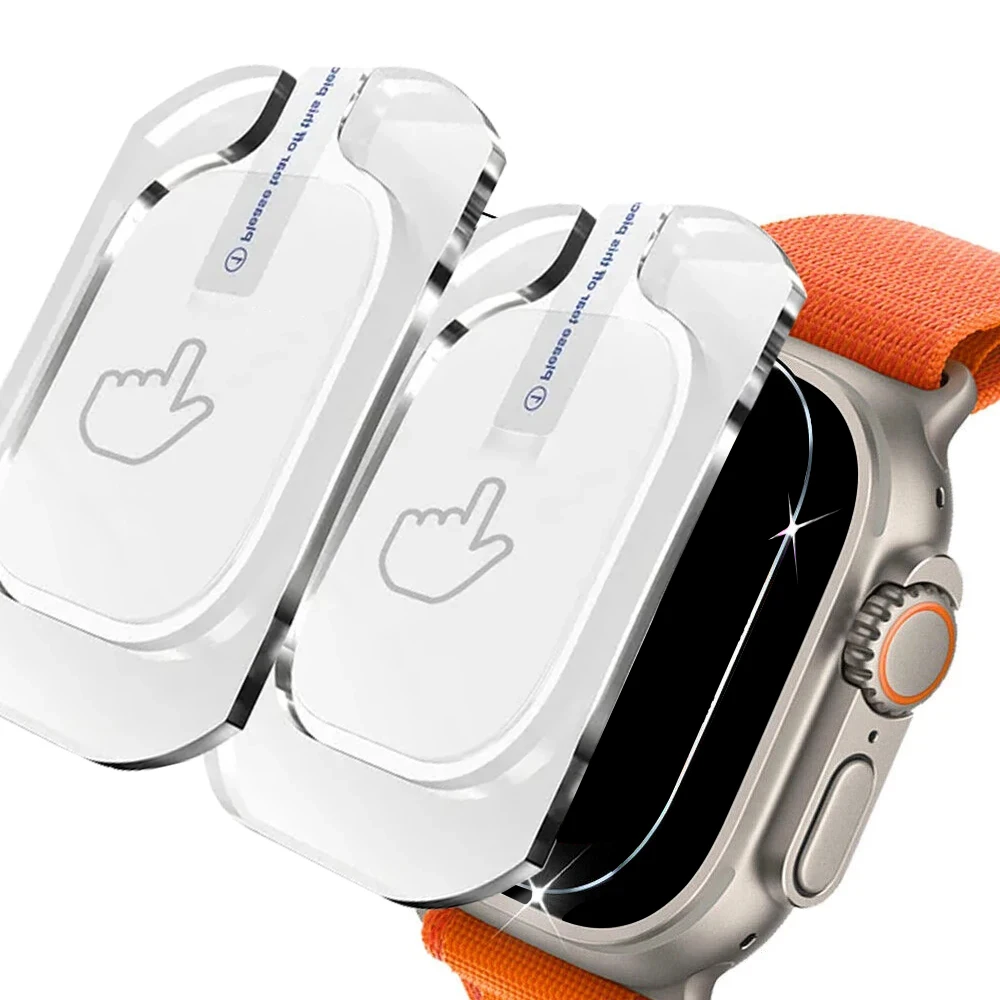 Folia ze szkła hartowanego HD do Apple Watch Series Ultra 49 mm z narzędziem do wyrównywania Łatwa instalacja ochraniacza ekranu do iWatch Ultra 2