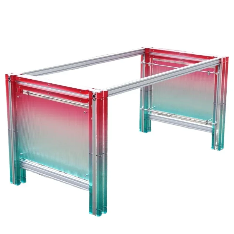 Tischbeine aus Acryl mit Aluminiumprofil, Schreibtischbeine, Schreibtischmehl