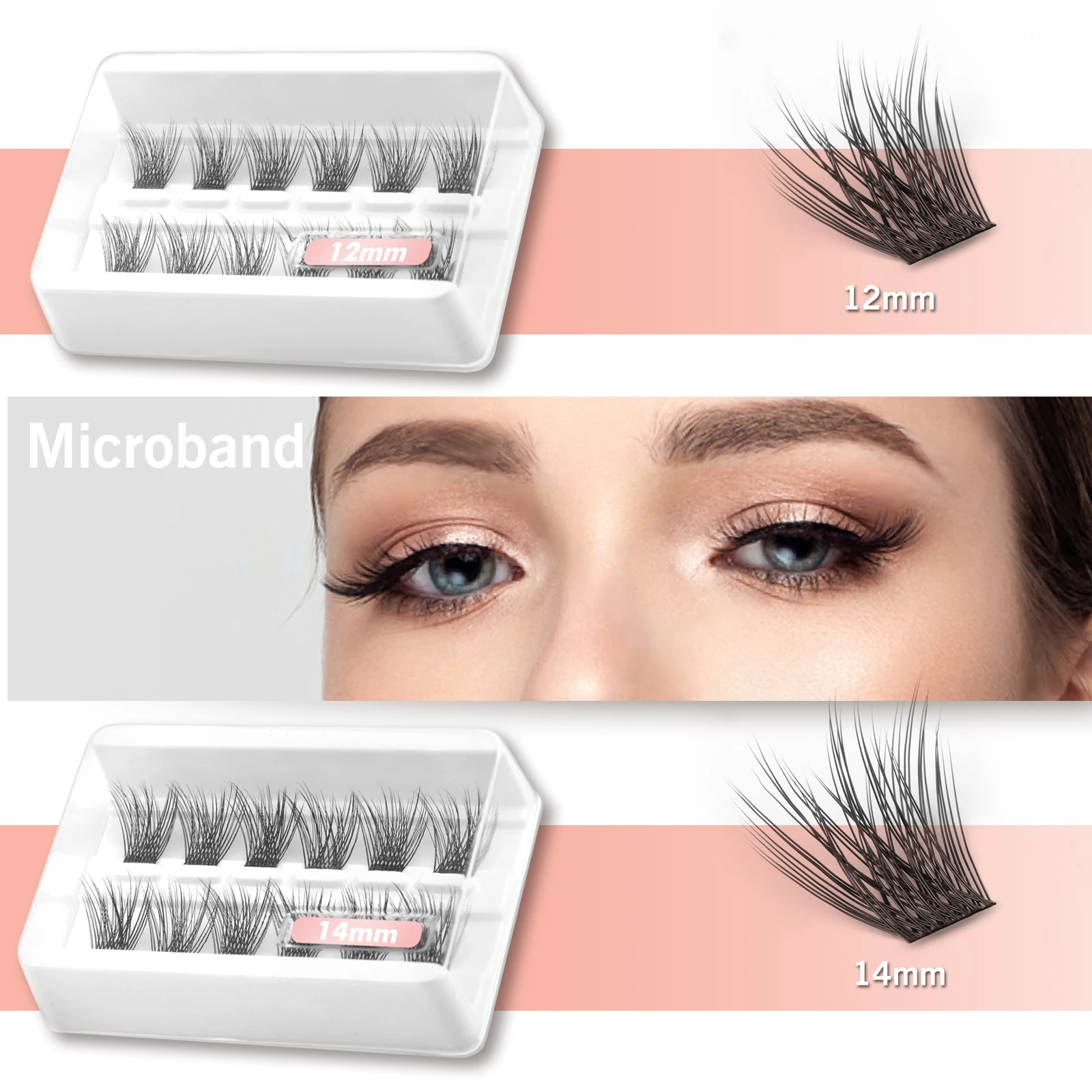 DIY Eyelash Extension Kit Eyelash 3D Volume Lash Clusters Individual Lashes Coating Remover Tweezers Eyelash Glue