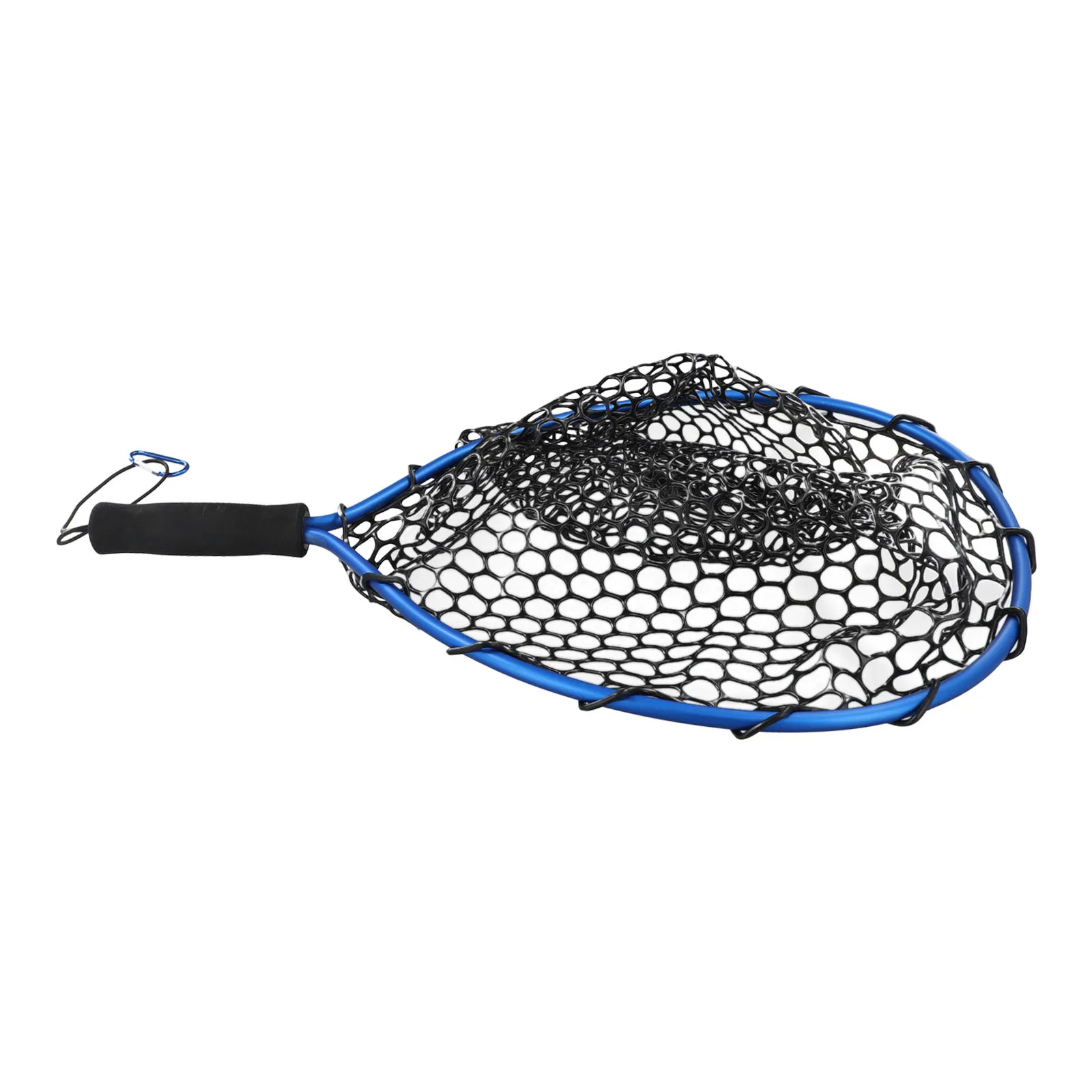 Folding Fishing Net Landing Net Pole Depth 30cm EVA Handle Outdoor Quick Drying Rope Silicone Bag Sporting Goods