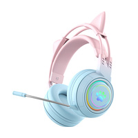 Cute Antlers/Cat Ear Wireless Bluetooth Headphone Gamer Earphone Gaming Headset With RGB Light For Child Kid Cute Girl Gifts