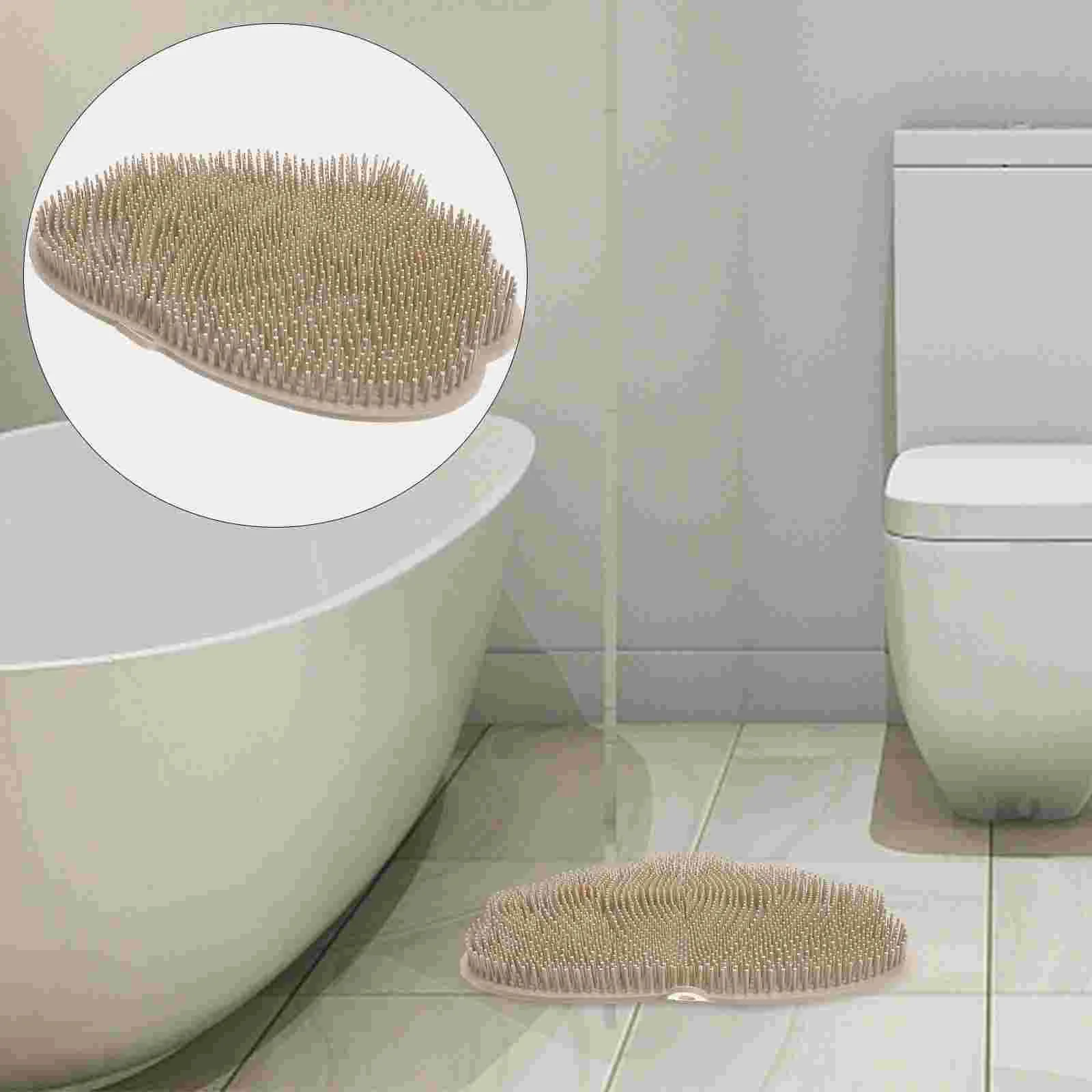 

Massage Brush Mat Scrubber Suction Cup Back for Shower Body Wall Nail Pad Foot Massager Tpe Hands Free