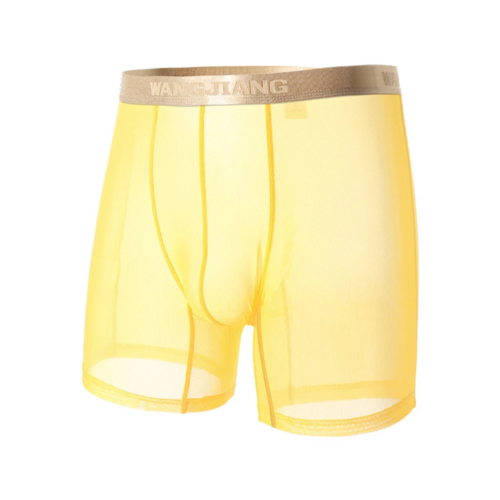 Celana Dalam Pria Seksi Tipis Ultratipis U Cembung Kantong Celana Pendek Boxer Kaki Panjang Celana Dalam Pria Nyaman