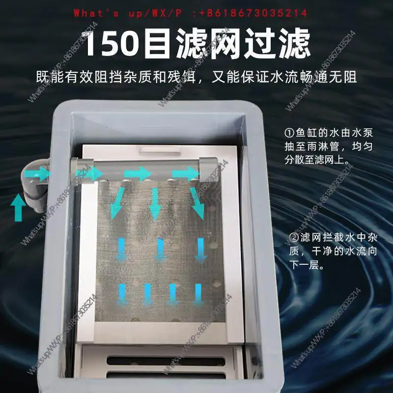 Fish pond turnover box filter stainless steel mesh drip box gauze mesh fish stool separation filter grid plate
