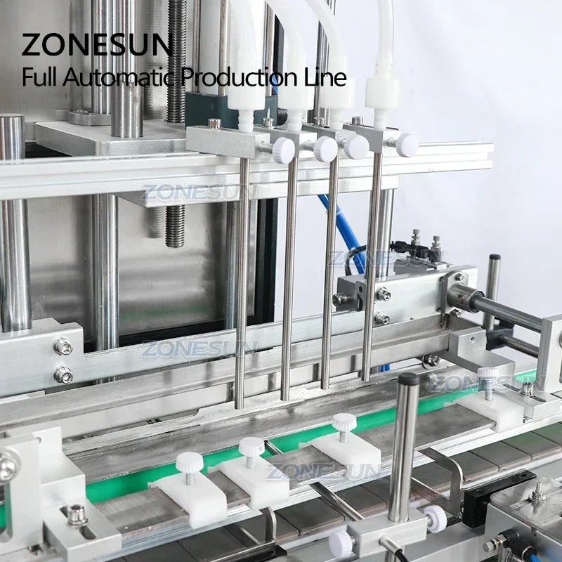 ZONESUN Automatic Nail Polish Bottle Filling Capping Machine Line Peristaltic Pump Liquid Packing Sealer Feeder ZS-FAL180R7