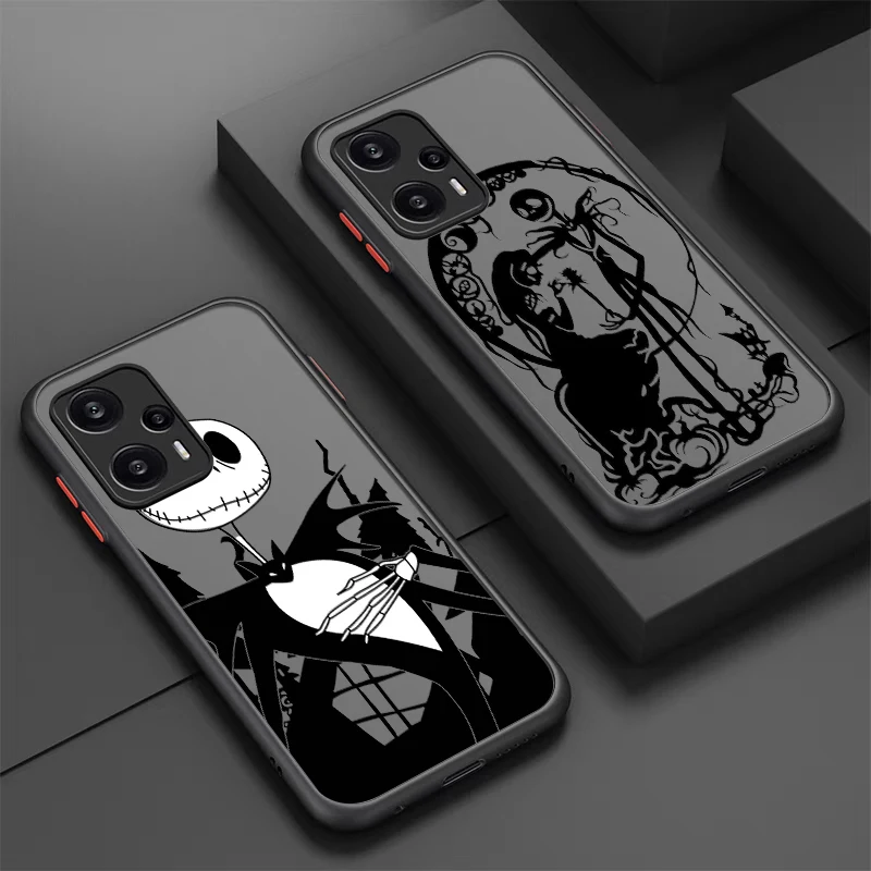 Christmas Jack Skeleton Disney For POCO X5 X4 X3 NFC X2 M5S M6 M4 M3 M2 C51 F5 F4 GT Pro Frosted Translucent Phone Case