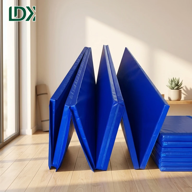 LDK 6 Panel Tumbling Folding Floor Mat Gymnastics Kids Equipment Mat Exercise Gym Mat with Velcro