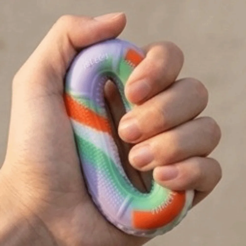 Portable Silicone Hand Trainer Keychain 6 Colors Available Compact Size Hand Power Gripper Ring Pendant Lightweight Multi-colors