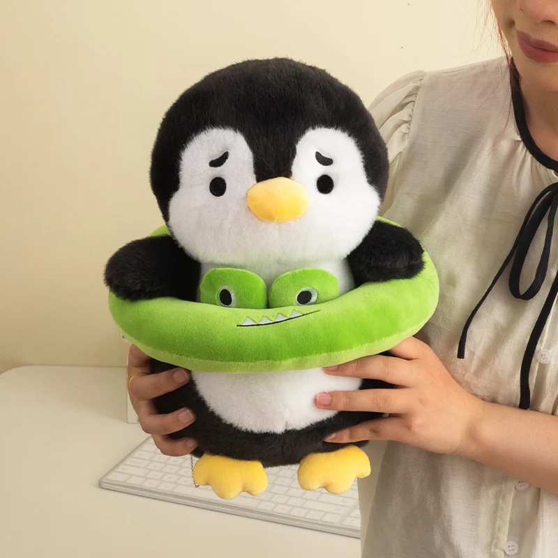 23/32cm dibujos animados lindo Cosplay pingüino muñeco de peluche almohada flor Taiyaki Rana pingüino Animal relleno juguete decoración del hogar regalo para niños