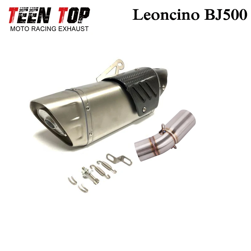 

Slip On For Benelli Leoncino BJ500 Exhaust Carbon Fiber Motorcycle Exhaust Muffler Escapamento Moto Pitbike Escape Moto Elbow