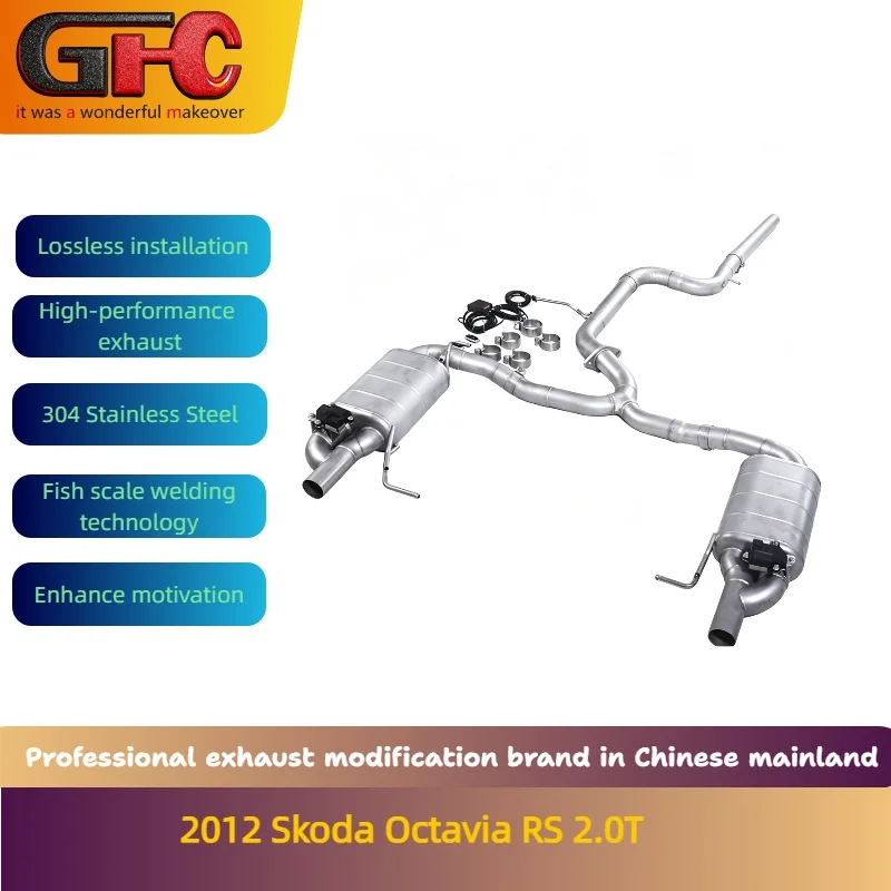 Applicable to the 2012 Skoda Octavia RS 2.0T Mid Rear Section Stainless Steel Catback High-performance Exhaust System