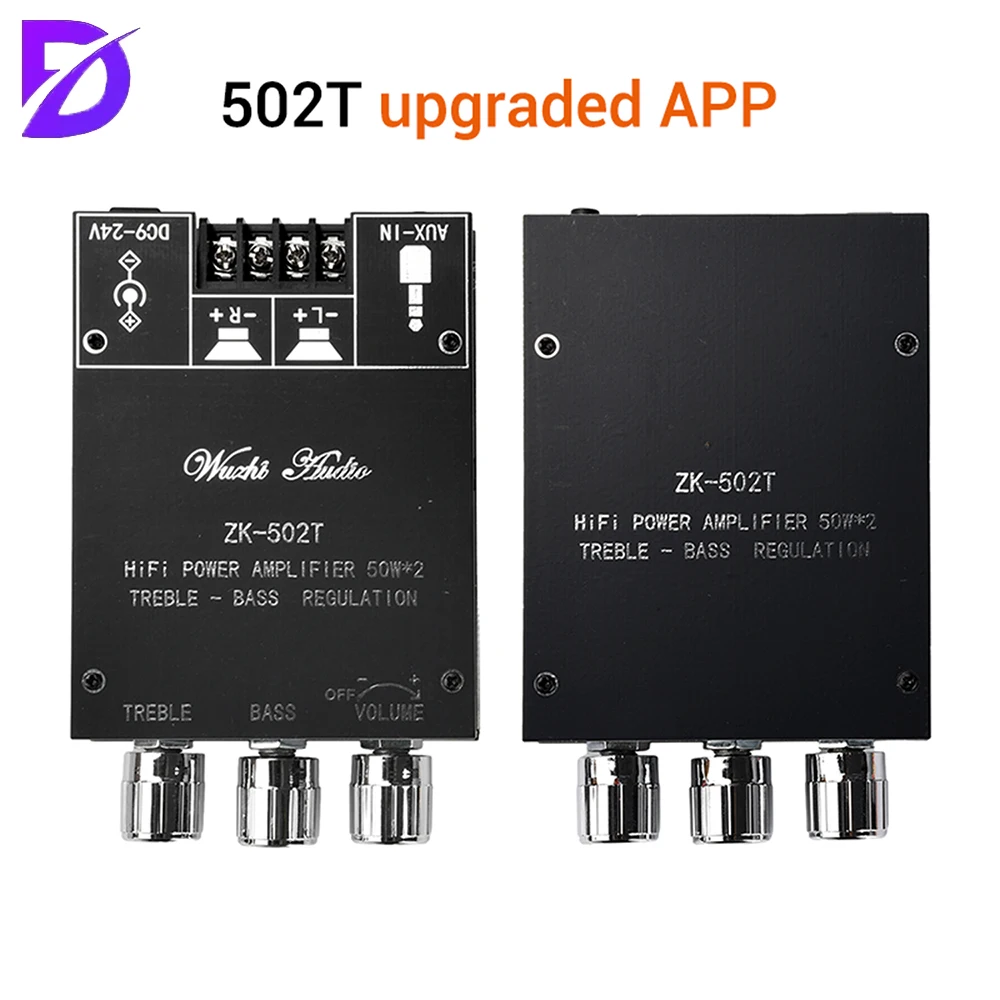 ZK-502T DC 9-24V 50W*2 High And Low Frequency Adjustment Front-end Audio Amplifier Board Module Subwoofer Dual Channel TPA3116D2