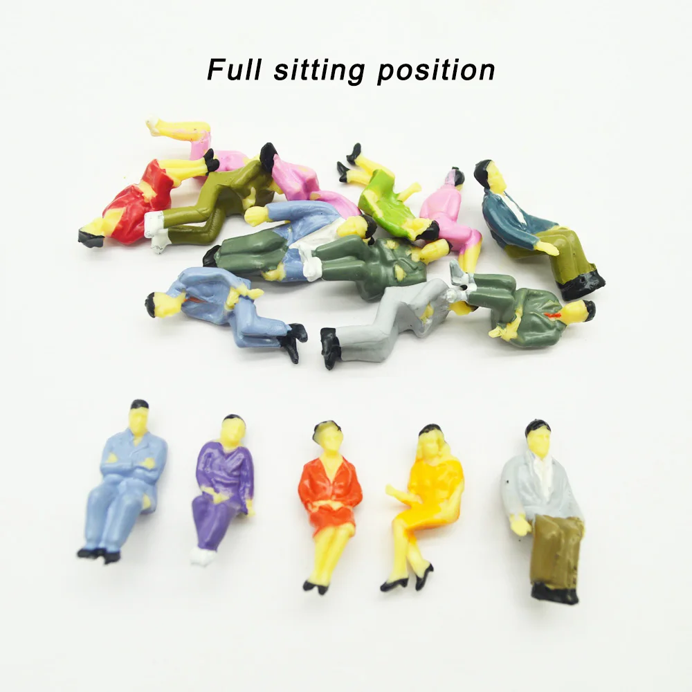 Scale 1:50 Model People ABS Painted Stand Or Sitting Figures Man For HO Train Sand Table Building Scene Materials Diorama 30Pcs