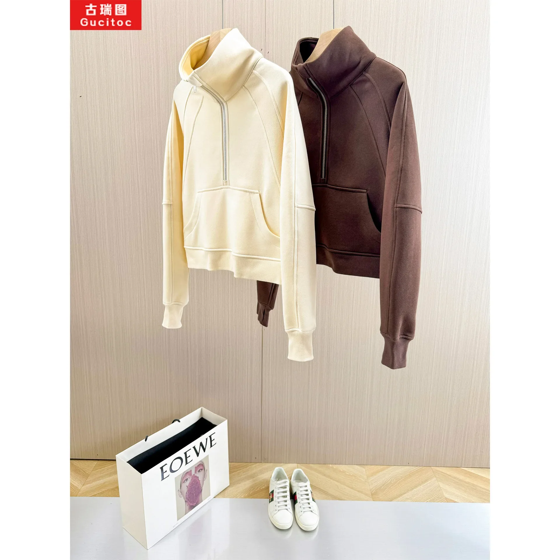 سترة نسائية من Lulu مبطنة بالصوف مع نصف سحاب لربيع وخريف ملابس رياضية عصرية غير رسمية من Shenzhen #4